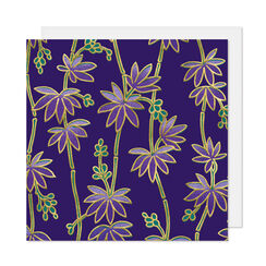 Purple bamboo greeting card