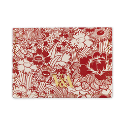 Red flowers leather cardholder