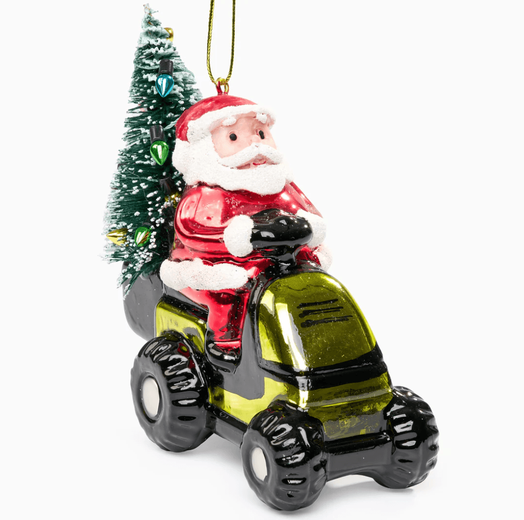 Santa on a Lawnmower